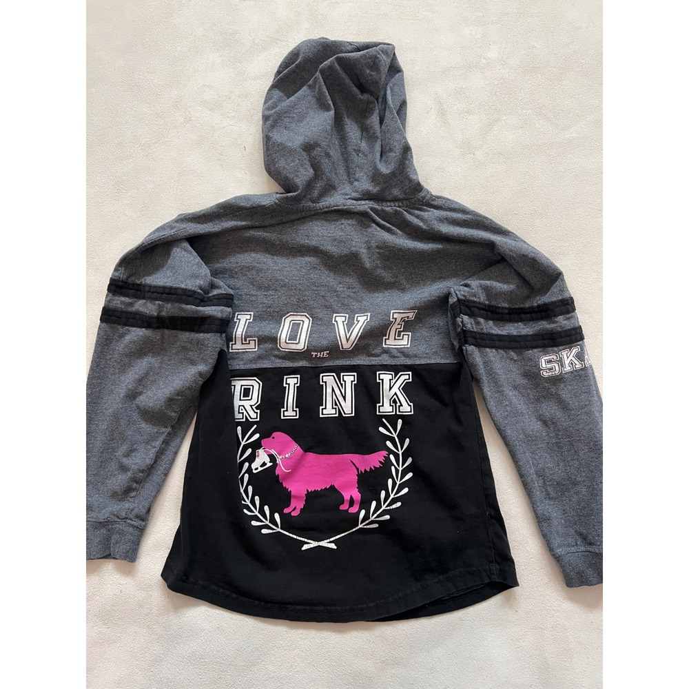 Boxercraft Pink Dog Graphic Hoodie Gray Black Long Sleeve Athletic Women's XS - Picture 15 of 15